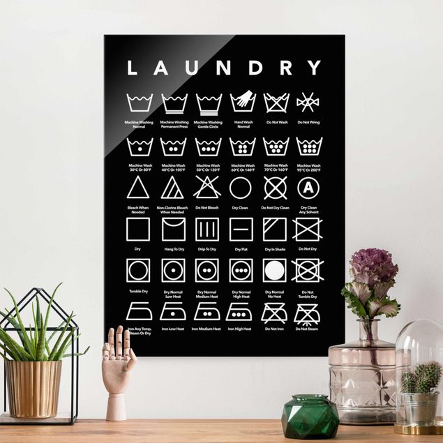 decoraçoes cozinha Laundry Symbols Black And White