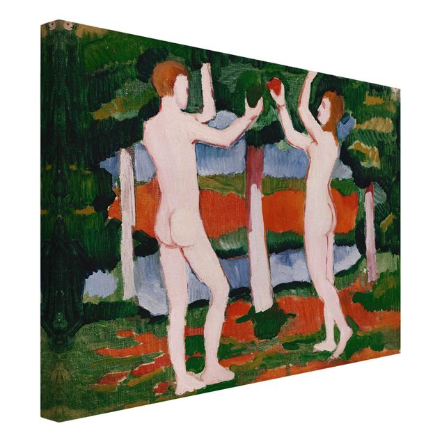 Telas decorativas réplicas de quadros famosos August Macke - Adam And Eve