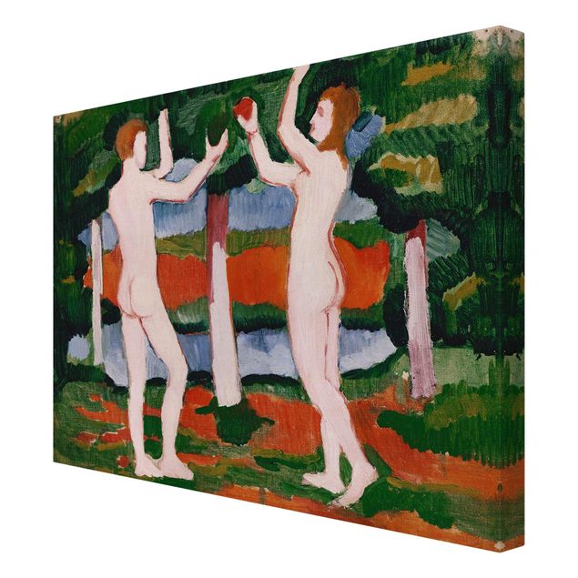 tela abstrata para sala August Macke - Adam And Eve