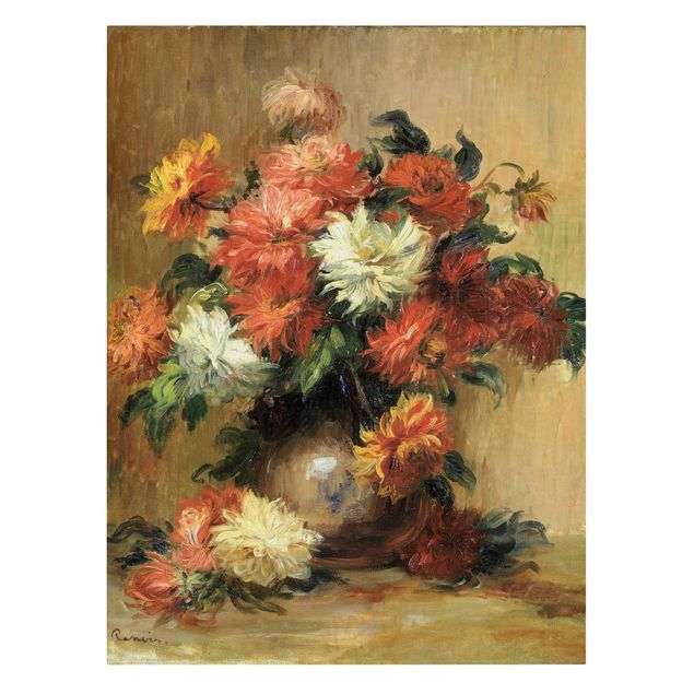 Quadros florais Auguste Renoir - Still Life with Dahlias