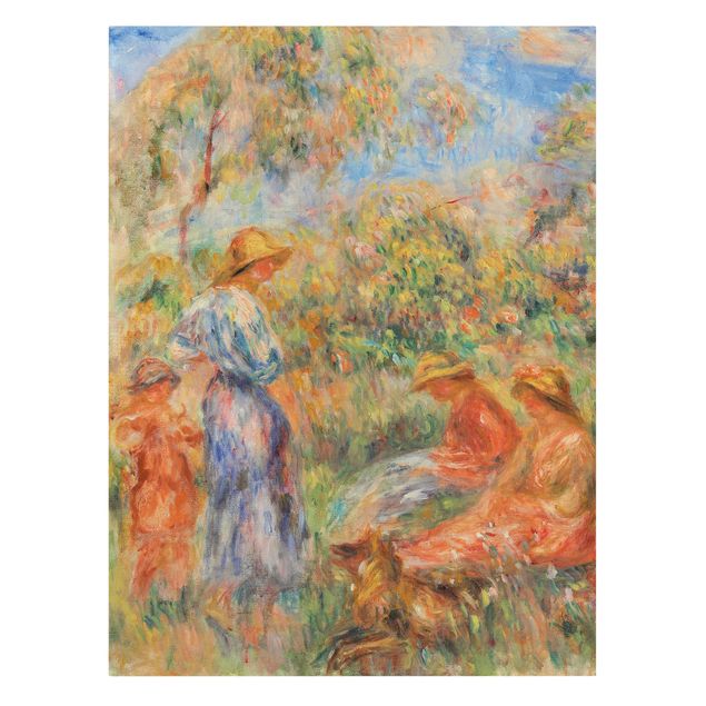 Telas decorativas réplicas de quadros famosos Auguste Renoir - Three Women and Child in a Landscape