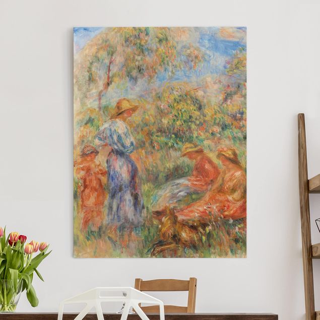 decoraçao cozinha Auguste Renoir - Three Women and Child in a Landscape