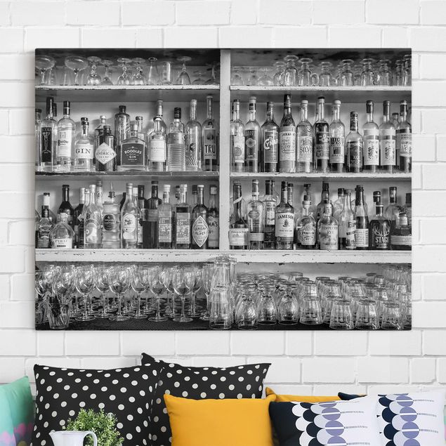 decoraçao para parede de cozinha Bar Black & White
