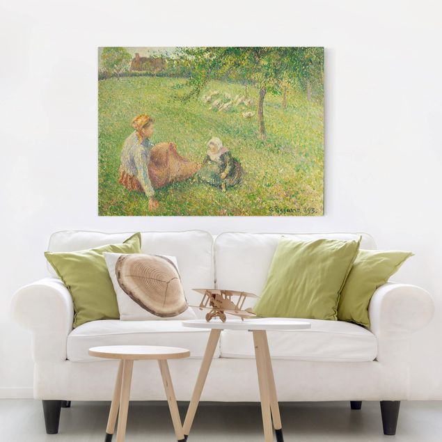 Quadros movimento artístico Impressionismo Camille Pissarro - The Geese Pasture