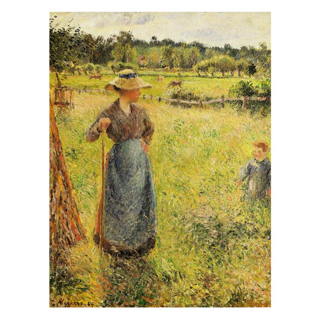 Quadros movimento artístico Pós-impressionismo Camille Pissarro - The Haymaker