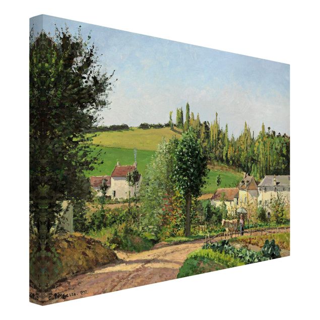 Quadros movimento artístico Pontilhismo Camille Pissarro - Hamlet In The SurRolling Hillss Of Pontoise