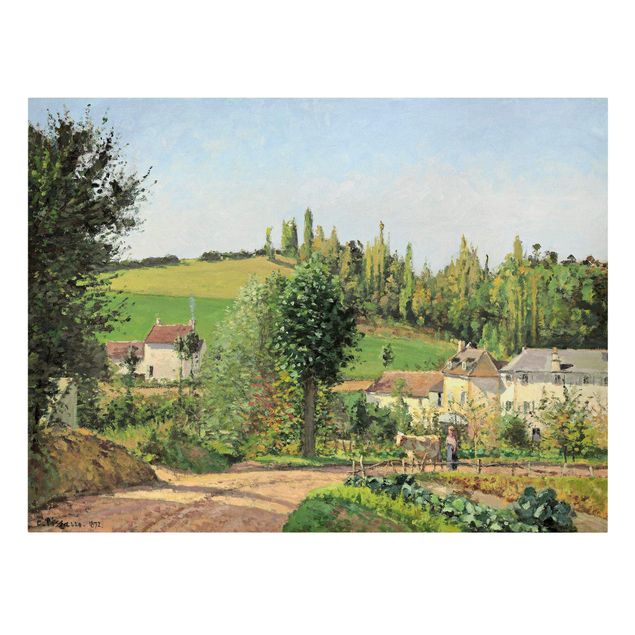 Quadros movimento artístico Pós-impressionismo Camille Pissarro - Hamlet In The SurRolling Hillss Of Pontoise