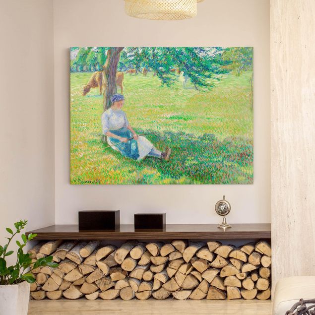 Quadros movimento artístico Romantismo Camille Pissarro - Cowgirl, Eragny