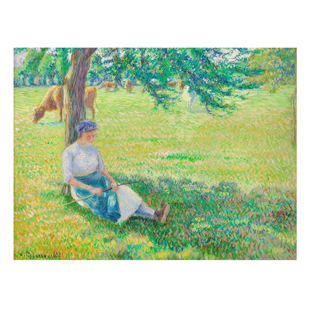Quadros movimento artístico Pós-impressionismo Camille Pissarro - Cowgirl, Eragny
