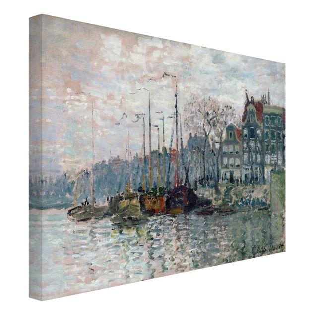 Telas decorativas cidades e paisagens urbanas Claude Monet - View Of The Prins Hendrikkade And The Kromme Waal In Amsterdam