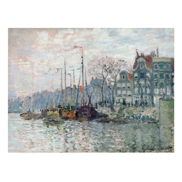 Quadros cidades Claude Monet - View Of The Prins Hendrikkade And The Kromme Waal In Amsterdam
