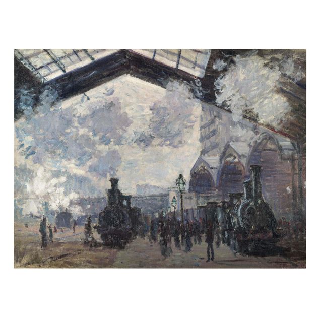 Telas decorativas cidades e paisagens urbanas Claude Monet - Gare Saint Lazare