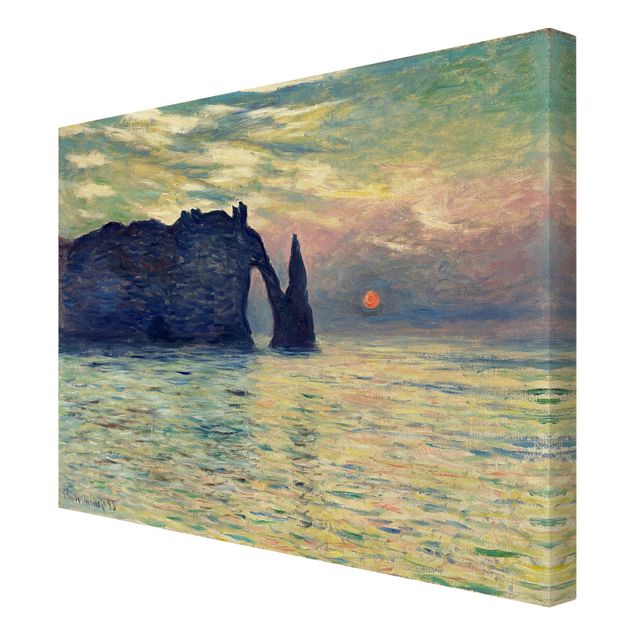 quadro com paisagens Claude Monet - The Cliff, Étretat, Sunset