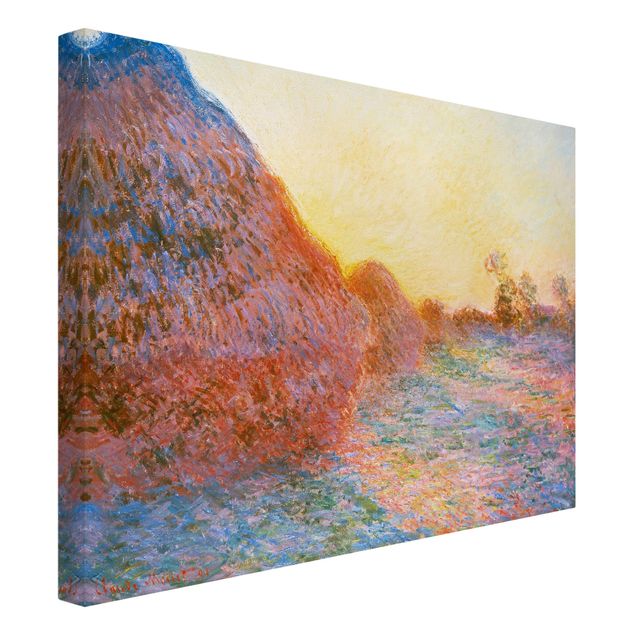 Telas decorativas pôr-do-sol Claude Monet - Haystack In Sunlight