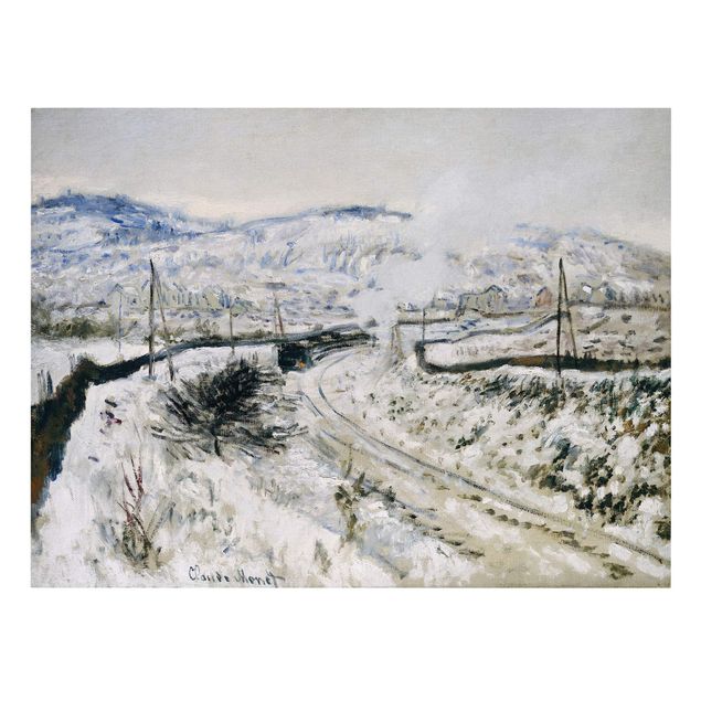 Quadros montanhas Claude Monet - Train In The Snow At Argenteuil