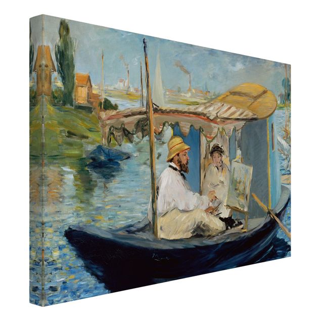 Quadros por movimento artístico Edouard Manet - Claude Monet Painting On His Studio Boat