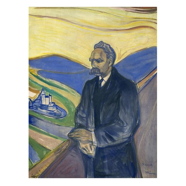 Telas decorativas réplicas de quadros famosos Edvard Munch - Portrait of Friedrich Nietzsche