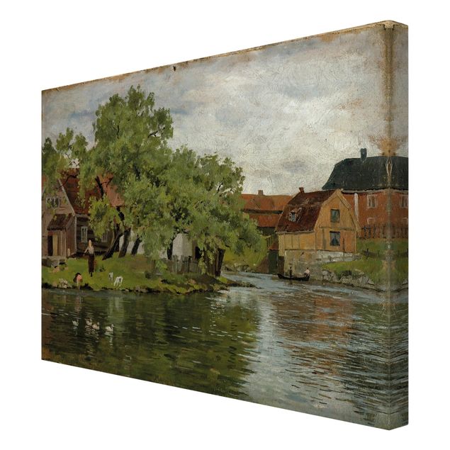 Telas decorativas réplicas de quadros famosos Edvard Munch - Scene On River Akerselven