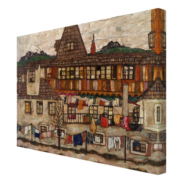 Quadros cidades Egon Schiele - House With Drying Laundry
