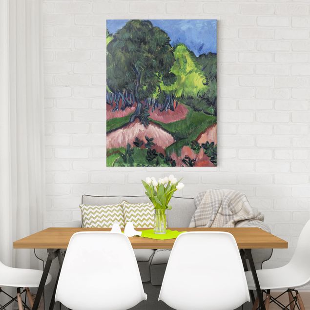 Quadros por movimento artístico Ernst Ludwig Kirchner - Landscape with Chestnut Tree