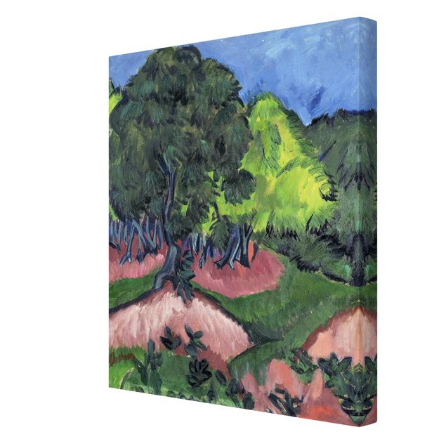 Telas decorativas paisagens Ernst Ludwig Kirchner - Landscape with Chestnut Tree