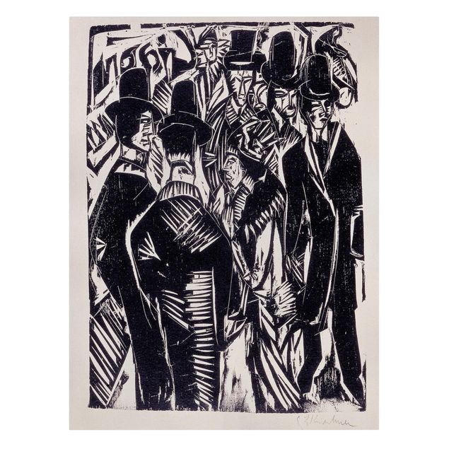 Quadros retratos Ernst Ludwig Kirchner - Street Scene: In Front of a Shop Window