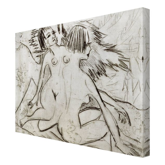 Quadros preto e branco Ernst Ludwig Kirchner - Two Young Nudes