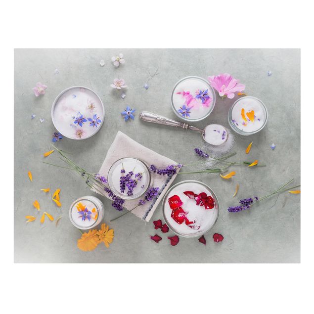 Telas decorativas temperos e ervas aromáticas Edible Flowers With Lavender Sugar