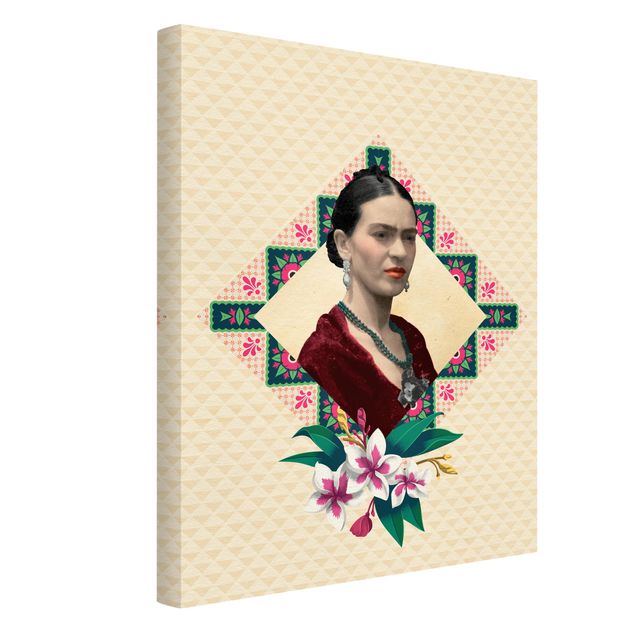 quadro com flores Frida Kahlo - Flowers And Geometry