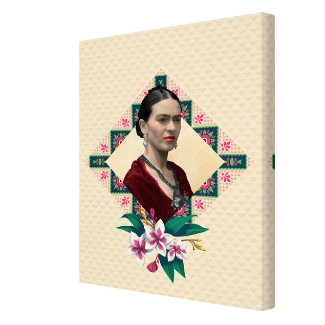 Quadros decorativos Frida Kahlo - Flowers And Geometry
