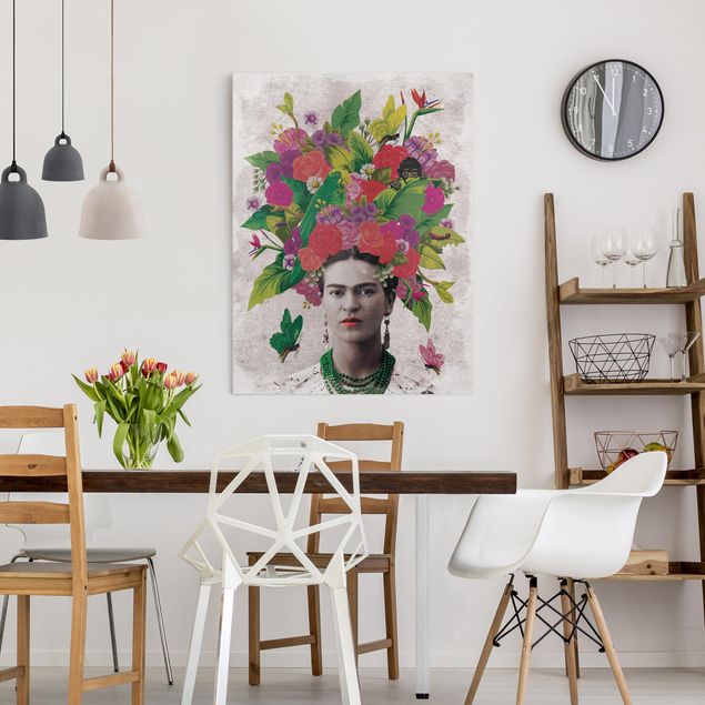 Telas decorativas flores Frida Kahlo - Flower Portrait