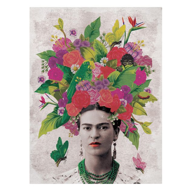 Quadros vermelhos Frida Kahlo - Flower Portrait