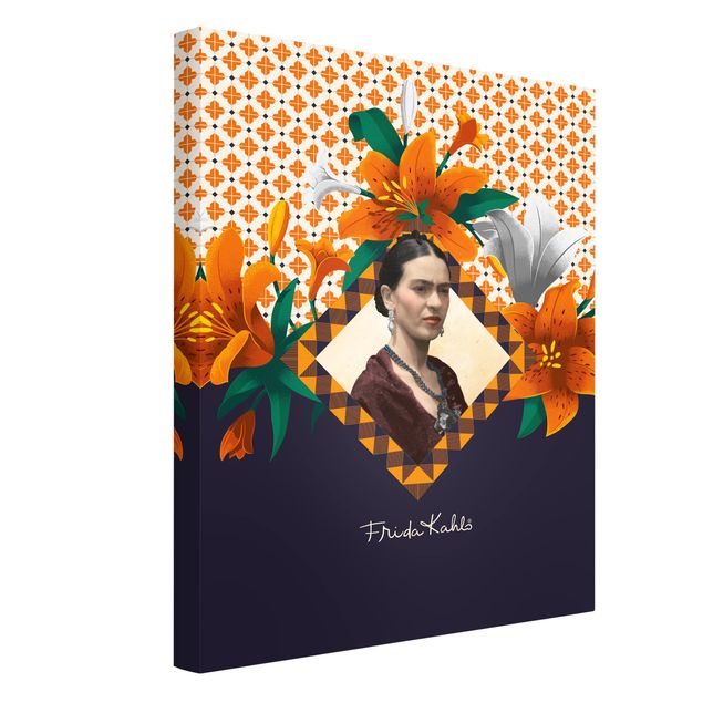 Quadros retratos Frida Kahlo - Lilies