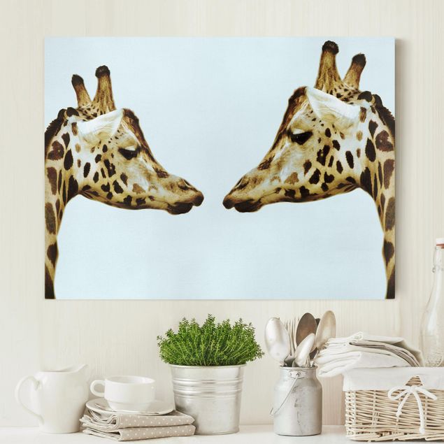 decoraçao para parede de cozinha Giraffes In Love