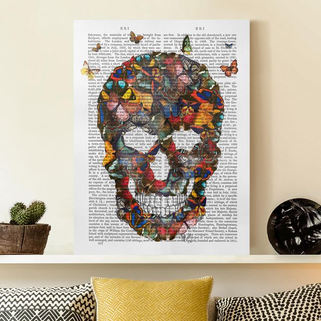 decoraçao para parede de cozinha Scary Reading - Butterfly Skull