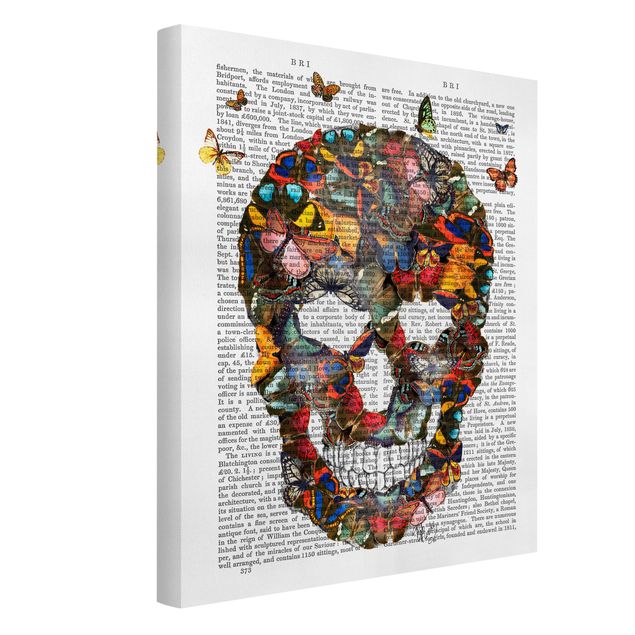 Telas decorativas frases Scary Reading - Butterfly Skull