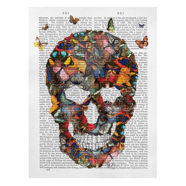 Telas decorativas animais Scary Reading - Butterfly Skull