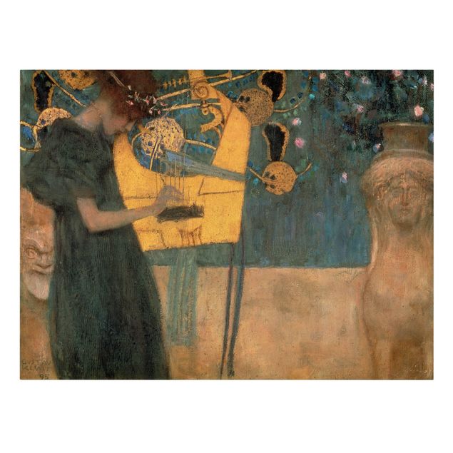 Telas decorativas réplicas de quadros famosos Gustav Klimt - Music