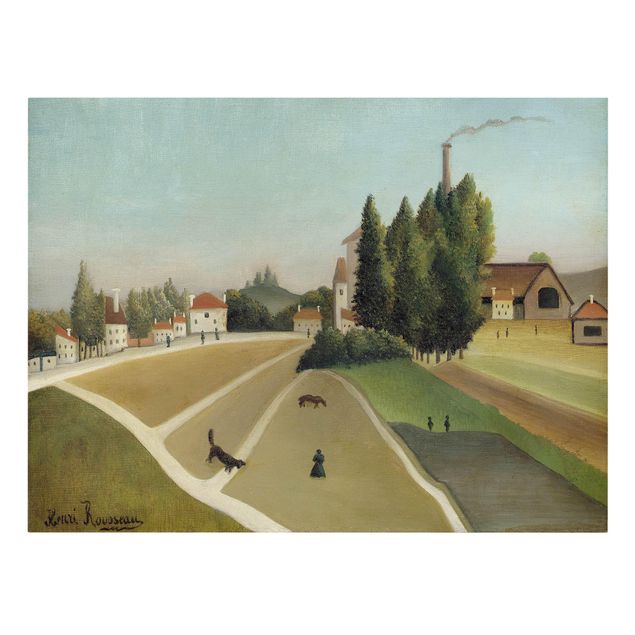 Quadros famosos Henri Rousseau - Landscape With Factory