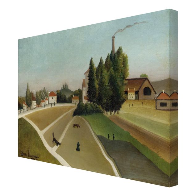 Quadros modernos Henri Rousseau - Landscape With Factory