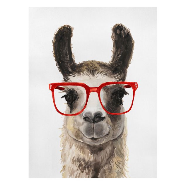 quadro animais quarto bebé Hip Lama With Glasses II