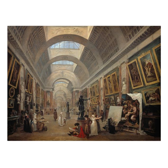 Quadros famosos Hubert Robert - The Equipment Project For The Large Gallery Of The Louvre