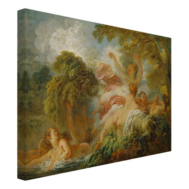 Telas decorativas réplicas de quadros famosos Jean Honoré Fragonard - Bathing Girls