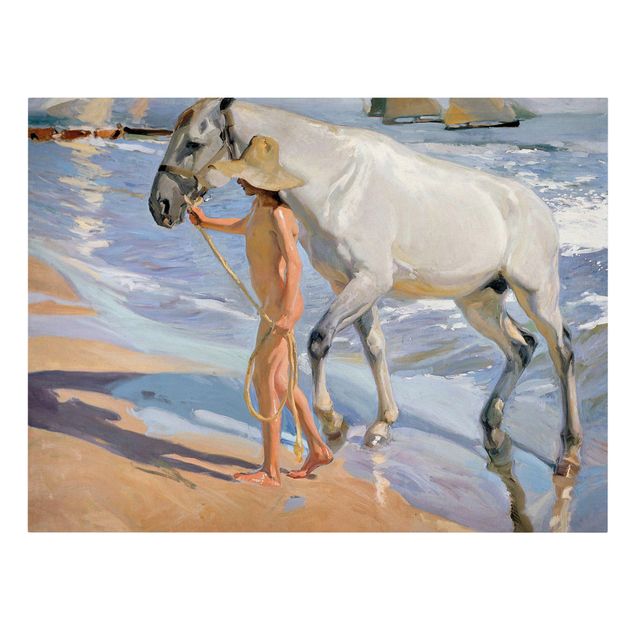 quadros de paisagens Joaquin Sorolla - The Horse’S Bath