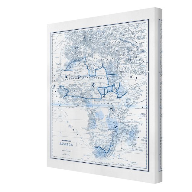 quadro em tons de azul Map In Blue Tones - Africa