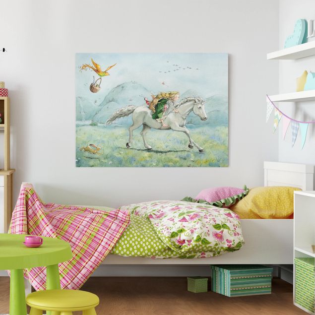 quadros modernos para quarto de casal Lilia the little Princess- On The Unicorn