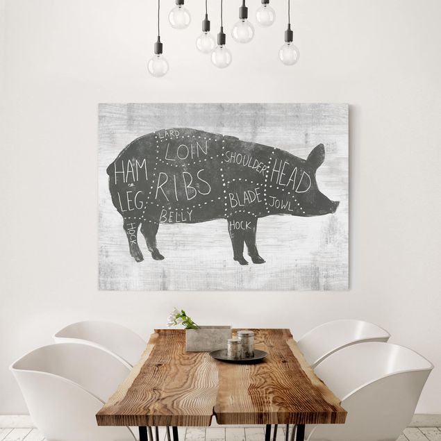 Telas decorativas frases Butcher Board - Pig