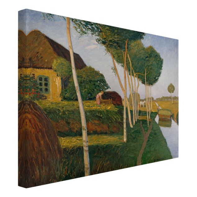 quadros de paisagens Otto Modersohn - Hay Harvest In The Moor