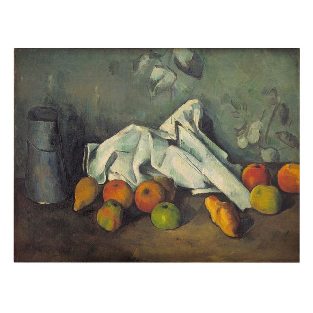 Telas decorativas réplicas de quadros famosos Paul Cézanne - Still Life With Milk Can And Apples