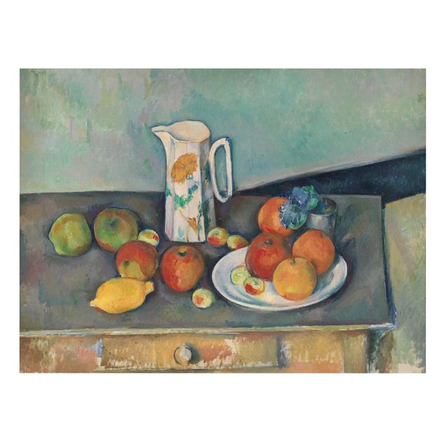 Telas decorativas réplicas de quadros famosos Paul Cézanne - Still Life With Milk Jug And Fruit